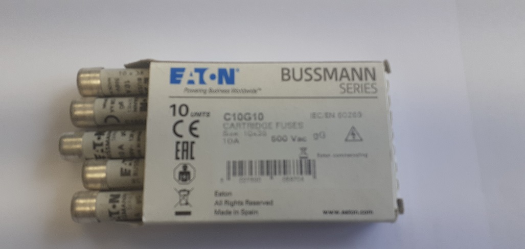Eaton Bussmann 10A Cartridge Fuses (pack of 10)