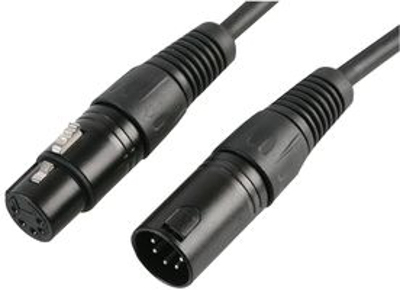 5 Pin DMX 2m - Budget (AV1455615) Black Connectors