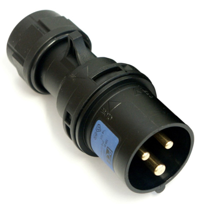 32 Amp Black Plug With Screwless Terminals IP44 PCE (023-6TTX)