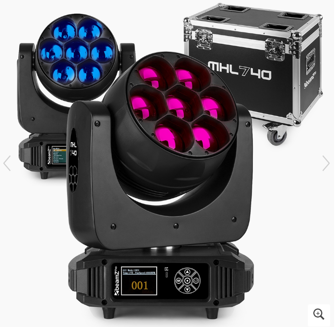 BeamZ Pro -  MHL740 LED Moving Head Wash Lights with Flight Case (p/n 150.103)