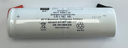 Surplus Stock - One Lux 2 Cell 4Ah 2.4v Battery for Emergency Lighting (Loc. A2)