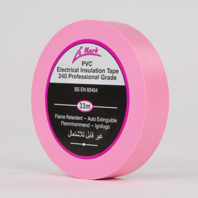 PVC Tape Electrical BS3924 (PINK) 19mm x 33m 