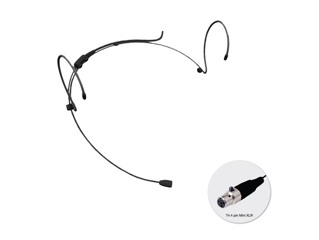 Stagecore SHM 50 T4 BLACK Headset Mic (4 Pin Mini XLR - Trantec) 