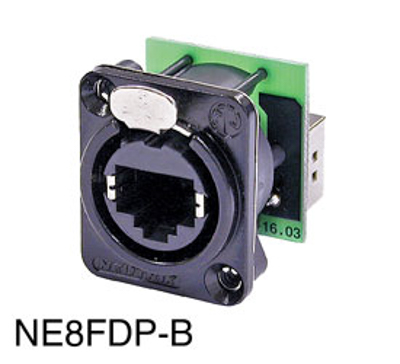 NEUTRIK ETHERCON NE8FDP-B Black Panel Mount, back-to-back feedthrough 46-532