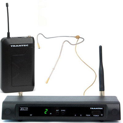 Trantec S4.10 Theatre Headset System CH70 (SJ22 mic) S4.10-T-EB-GD4