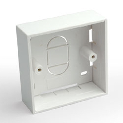 Plastic Surface Box 1G Square Corners White 