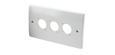 Plastic Wall Plate 2G (Three Hole) Square Corners White - 49-582