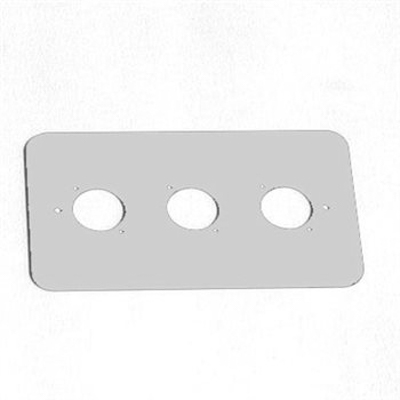 Metal Wall Plate 2G (Three Hole) Round Corners Silver/Grey