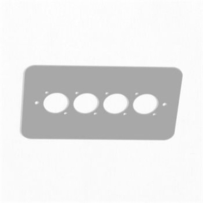 Metal Wall Plate 2G (Four Hole) Round Corners Silver/Grey