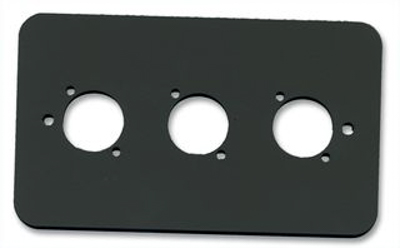 Metal Wall Plate 2G (Three Hole) Round Corners Black