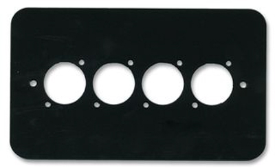 Metal Wall Plate 2G (Four Hole) Round Corners Black