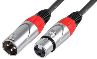 3 Pin XLR 2m - Nickel Connectors (red band) - AV2508015