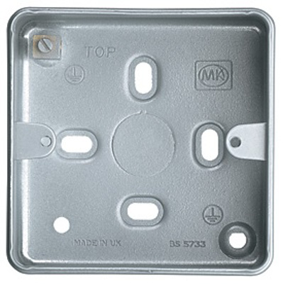 Metal Surface Box 1G Round Corners Silver/Grey