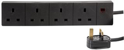 Economy 13A 4-Way Extension Socket (1m Lead) PL09186