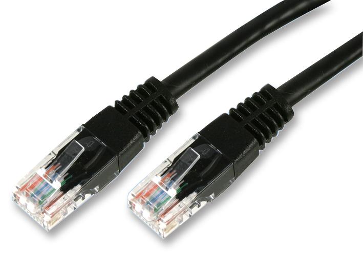 50m Black Cat5e Snagless UTP Ethernet Patch Lead -   PSG02606