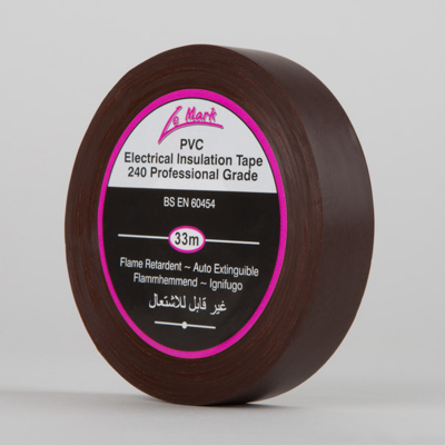 PVC Tape Electrical BS3924 (BROWN) 19mm x 33m 