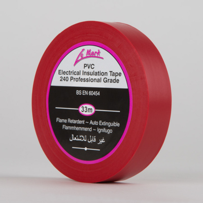 PVC Tape Electrical BS3924 (RED) 19mm x 33m 