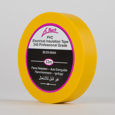 PVC Tape Electrical BS3924 (YELLOW) 19mm x 33m 