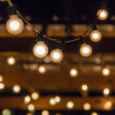 50m Festoon with 120 Golfball Lamps - Hire