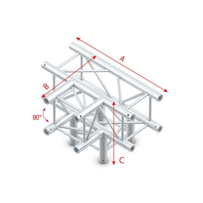 Milos Pro-30 Square G Truss - T-Cross + Down 4-way - 50 cm