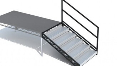 Steeldeck 2ft Step Handrail (3 Steps)  (excludes shipping)